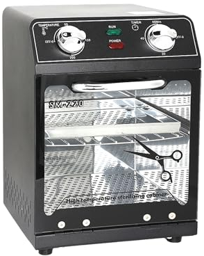 Henlivy Stérilisateur haute température max 220 °C avec contrôle de la température et minuterie pour salon de coiffure, spa, salon de manucure, stérilisateur d'outils