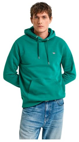 GANT Herren REG Shield Hoodie Kapuzenpullover, Butternut Green, 56