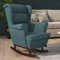 JUDYY Schaukelstuhl mit Massivholz-Gummibeinen Blau Samt, Stillsessel, Relaxstuhl, Lesesessel, Fütterungsstuhl, Relaxsessel - 329362