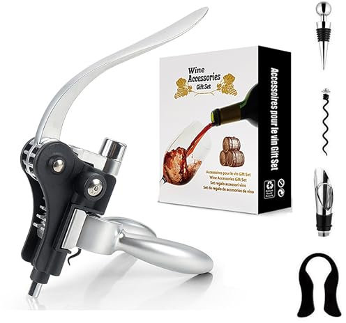 Korkenzieher Wein Geschenkset Flaschenöffne - Professioneller Weinöffner Hebelkorkenzieher für alle Arten von Korken, Geschenk für Männer und Frauen