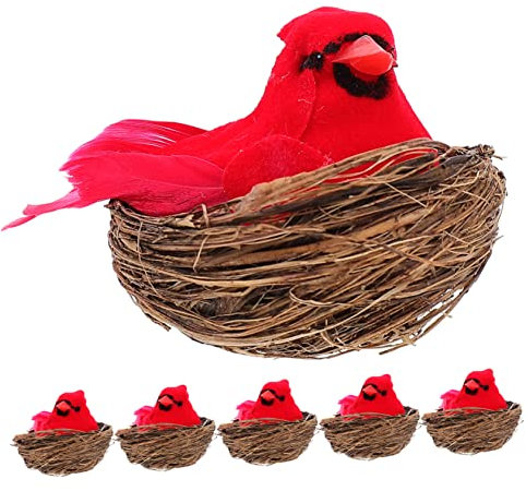 IMIKEYA 1 Satz Weihnachtsdekoration Vogel Garten-Vogel-Statue-Dekor gefiederte Vogelverzierung Kunstvögel für Weihnachtsdekoration Wohnkultur Outdoor-Dekor künstliche Vögel schäumt Vögel