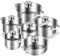 RIOVARM Acciai inossidabili Set pentole e padelle con coperchi Induzione Antiaderente Set cucina essenziale Suitable for ovens Padella Pentola Casserole