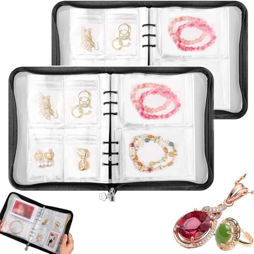 Aicoyiu Transparent Jewellery Storage Book Set, Transparent Jewelry Book, Transparent Jewelry Storage Book Organizer, Transparent Jewelry Organizer (Two book)