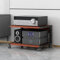 Hifi Regal Audio Rack,2-stufiges AV-Medienständer mit Rädern,Plattenspieler/Gaming/DVD Schrank,Record Player Stand aus Holz,Stereo TV Ständer,für Wohnzimmer,Spielzimmer,Entertainment-Center(Teak,50x40
