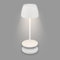 BRILONER - Mini LED Tischleuchte kabellos IP44 mit Ladestation, stufenlos dimmbar, Akku & Lichtquelle tauschbar, Nachttischlampe, LED Lampe, Akku Tischleuchte, Restaurant, 8x20,5 cm (DxH), Weiß