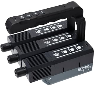 SmokeNINJA PRO Trident Kit – Handheld Fog, Steam and Dry Ice with 3 Bluetooth-Connected Haze Nozzles and 3 SmokeNINJA Devices. USB-C Control via Relay, Programmable and Extended Burst Time