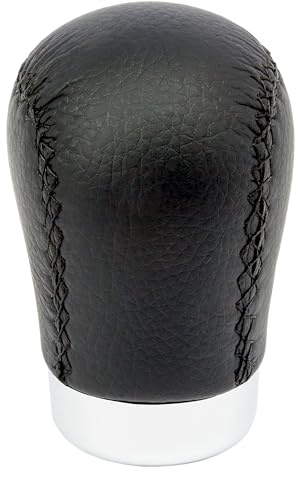 +PWR Car Parts Universal Gear Shift Knob Short Class Model Black Leatherette with Black Stitching. with 30 mm Trigger. Elegant and Sporty Design.