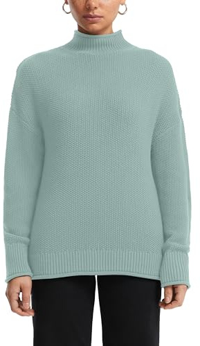 QS Strickpullover mit Stehkragen aus Baumwollmix