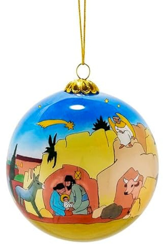 Christbaumkugel mit Innenglasbemalung 2024 »Kommet, ihr Hirten«