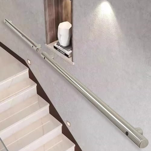 Modernes Treppengeländer aus Edelstahl, 1 bis 6 m, rutschfester Handlauf für den Innen- und Außenbereich, Wandmontage, langlebige und stilvolle Sicherheitslösung