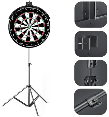 Dartboard Stand,Professional Portable Tripod Dartboard Travel Stand,Heavy Duty Foldable Dartboards Stands with Freestanding Tripod,Stable Design Dart Board Holder
