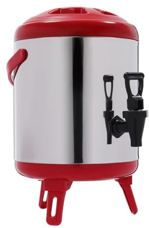 4L Insulated Beverage Dispenser with Tap, Stainless Steel Thermal Hot and Cold Drink Server Dispenser with Foldable Stand, for Cold Hot Tea Coffee Water Milk