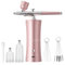 CNANRNANC Kit spruzzatore portatile senza fili per aerografo, con compressore a pressione regolabile, ugello di ricarica USB da 0,3 mm, per pittura auto, artigianato, arte (rosa)
