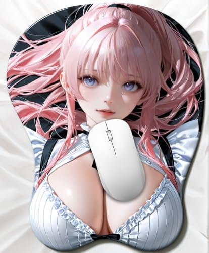 Computer Anime Manga Waifu Mouse Pad Cute Office 3D Kawaii Gaming Mousepad with Wrist Support