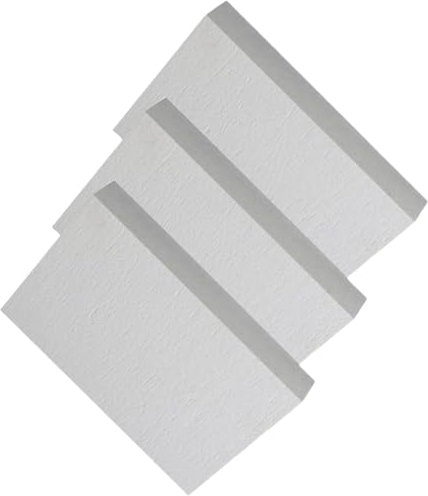 3 Stück Keramikfaser-Dämmplatten 150 x 100 x 10 mm, feuerfest, hitzebeständig for Pizzaöfen, Holzöfen, Brennöfen, Schmieden