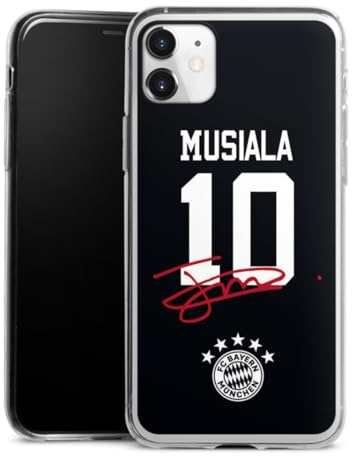 Slim Case kompatibel mit Apple iPhone 11 Silikon Handyhülle transparent Hülle extra dünn FC Bayern München Jamal Musiala FCB