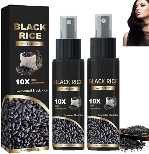 Rice Water Hair Growth Spray, Moisturizing & Hydration, For Thicker, Stronger Hair, Repair Damage and Dry, Reduce Fall and Frizzy, Softer Hairs, Refreshing, Bright Healthier (2pcs)
