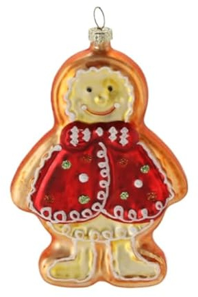 MIKONI Weihnachtskugeln Christbaumkugel aus Glas Christbaumschmuck Figuren Mundgeblasen Weihnachtsbaumkugeln (Lebkuchen)