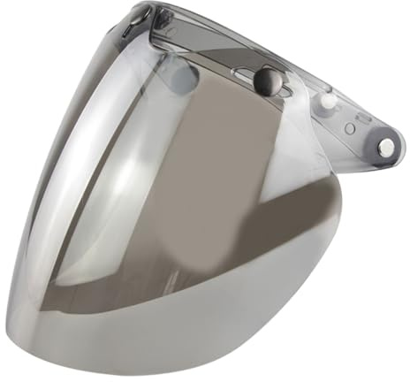 Zohisin Offenes Helmvisier Motorradhelm Blasenlinse 3-Snap-Blasen-Windvisier (Silber) -beständig Kratzfest Beschlagfrei