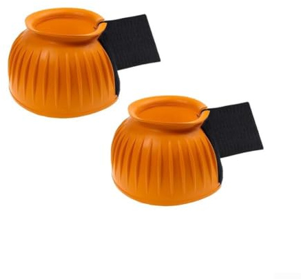 Pferdestiefel Gummi Hufschuhe Links für rechts Paar Rutschfest Schutz vor Verletzungen Wetterfest Reittraining 88-99mm(Orange Medium)