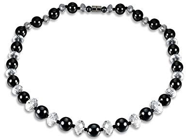 Magnetische Halskette - 1 Stück Magnetfeldtherapie Hämatit Perlen Halskette, Strass Frauen Männer Schmuck Geschenk