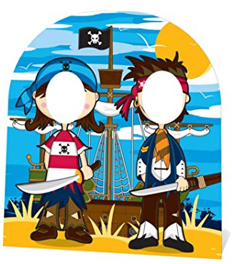 Star Cutouts Ltd SC4015 Pirate Party Cardboard Cutout Child Size Stand in Interactive Fun Height 120cm Width 103cm, Multicolour