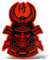 Erreinge® Aufkleber Rot Fluo 45 cm Demone Samurai Japan Yokai Sticker bedruckt für Auto Motorrad Wand Stoßstange Laptop Fahrrad