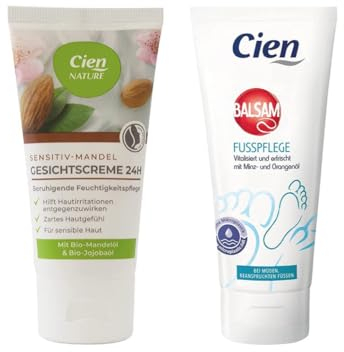 Cien Nature Sensitiv-Mandel Gesichtscreme 24h (50 ml) + Cien Fusspflege Balsam (100 ml)