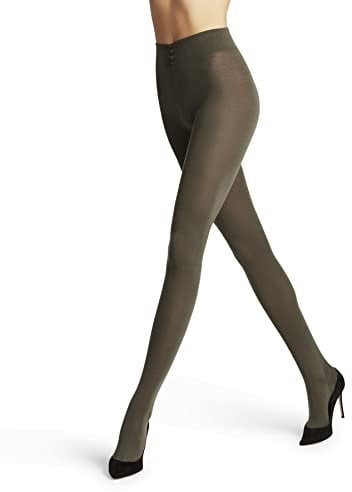 FALKE Women's Softmerino W Ti Wool Cotton Thick Plain 1 Pair Tights, Green Military 7826, XL