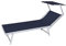 VERDELOOK Sonnenliege mit Sonnenschirm rimini navy blau 186x61x38cm