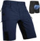 Cycorld MTB Hose Herren Radhose, Schnelltrocknend MTB Shorts mit Sitzpolster, Elastische Farradhose Outdoor Sport Mountainbike Hose Herren (Navy mit Unterwäsche, XL)