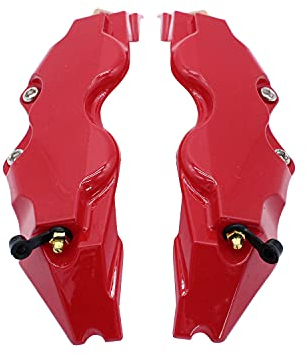 TAKPART 2 Stücke Bremssattel Schutz Abdeckung Aluminium Bremssattelabdeckung für Radnabe 16in-17in Medium(rot)