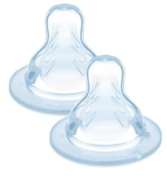 MAM Set of 2 X Size Teats Extra Fast Flow for Baby Feeding, SkinSoft Silicone, 6+ Months