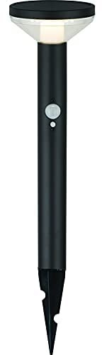 Dapo Hochwertige Energiesparende Solar Außen-Wegeleuchte BROK. Edelstahl. Bewegungssensor + Helligkeitsregler. H: 50cm, D: 12,5cm. Inkl. 12x LED 0,88W. IP44