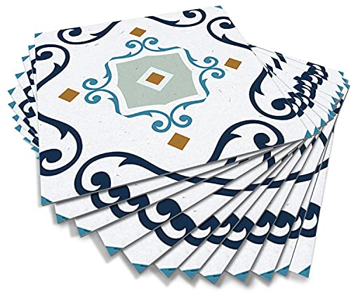 Alwayspon Bodenfliesen abziehen und aufkleben, auf Bodenfliesen, Vinyl-Bodenaufkleber, rutschfeste Bodenfliesen, selbstklebende Aufkleber, Retro, 20 cm x 20 cm, 12 Stück