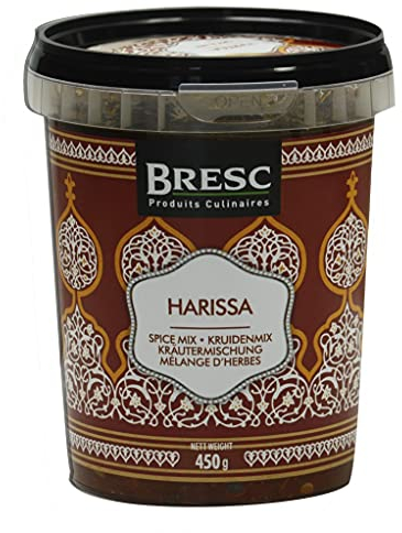 Bresc Harissa - 1x 450g - vegane Gewürz-Paste, authentisch nordafrikanisch pikante Kräutermischung für Fleisch- und Gemüse-Gerichte, Spice Mix mit Chili und Knoblauch
