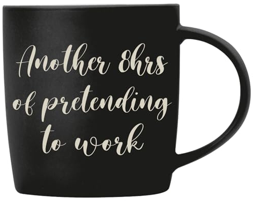Personalised Mug with Custom Text - Ideal Gifts for Officemates, Father's Day, Mother's Day, Retirement and Other Special Occasions - Office Cup (Matt Black Ceramic Mug, 300ml)