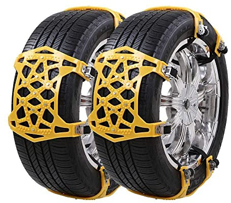 Baceyong 6 Stück Schneeketten Universal Auto, Snow Chains, Reifenbreite 165-285mm, Passend Für PKW, SUV, MPV Van, Schneeketten Schnellmontage