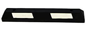 UvV-BASIC Radstop - Parkstopper Parkplatzbegrenzer, Radstopp mit weißen Reflexstreifen, gummi, 90cm (schwarz/weiss 90 cm)