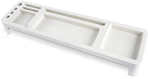 PORRASSO Schreibtisch Tastatur Organizer Schreibtisch Organizer mit Stauraum Kleine Objekte Storage Anti Staub Regal für Handy Tablet Kindle Aprikose