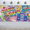 Zurück in die 90er Jahre Banner, 90 Jahren Hip Hop Zeichen Party Banner, 90er Party Dekoration Hintergrund, Bunte 90er Party Dekoration, für neon 1990er Jahre Geburtstag Hip Hop Party Deko