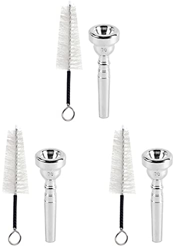 MILISTEN 3-teilige Trompete Versilbert Leicht Zu Blasen Glatter Ton Metallkonstruktion Inklusive Reinigungsbürste