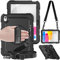 TECHGEAR UTILITY Case for iPad 11 A16 (11th Gen 2025) & 10.9 (10th 2022), Rugged Heavy Duty Shockproof Cover Screen Protection, 360 Stand, Hand & Shoulder Strap - for Work, School, Travel etc- Black