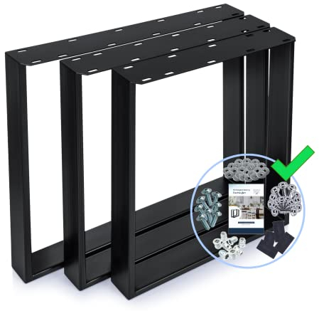 Ariana Home® - 2X Premium Stabil Tischkufen, Tischbeine, Tischgestell, Möbelfüße aus Metall, (Couchtisch, Esstisch, Schreibtisch, Wohnzimmertisch, Sitzbank & andere Möbel) - 50x72 cm Schwarz