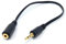 DRUT 30cm short 3.5mm to 3.5mm Stereo Audio Extension Cable Lead Male to Female Gold Connectors 1ft Black