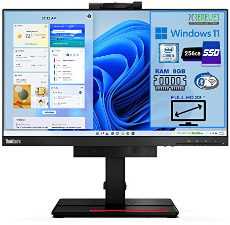 Pcrenewed PC fijo todo en uno 22″ ordenador de sobremesa Intel Core i5-6500T 2.5Ghz | 8GB RAM | 256GB SSD | Monitor 22 FullHD WebCam Audio Windows 11 Pro WIFI BTH y red (sólo PC)