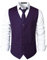 PARKLEES Gilet da uomo hipster urbano design business formale slim fit abito smoking gilet, Viola scuro, L