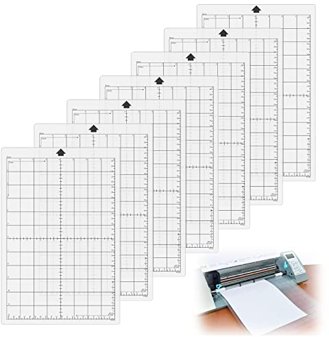 7 Stück Schneidematte für Silhouette Cameo 4/3/2/1 Explore,8x12 Zoll Ersatz-Schneidematte,Matte mit Messgitter,Klebstoff Klebrig Matte Gerasterte Schneidematten Transparente Klebematte