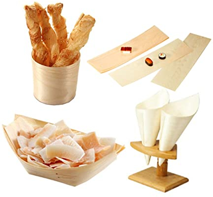DOITOOL 50 Stück Vorspeisenhalter Party-leckereien-kartons -Snack-Taschen Fingerfood-hütchen Pommes-Frites-Becher Aus Papier Verkostungskegel Bambus Pommes Frittes Popcorn