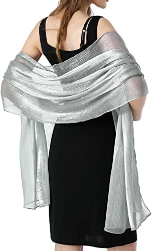 Ladiery Sheer Crepe Schals und Wraps für Abend Party, Frauen weichen Schimmer Braut Hochzeit Reise Schal
